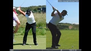 Jon Rahm golf swing  Long Iron faceon amp downtheline July 2017 [upl. by Tini]