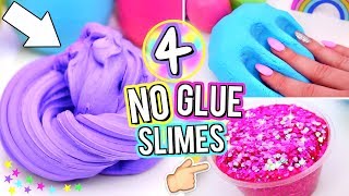 4 Easy DIY Slimes WITHOUT GLUE How To Make The BEST SLIME WITH NO GLUE [upl. by Aras882]