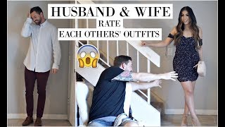 HUSBAND amp WIFE RATE EACH OTHERS OUTFITS TRY ON HAUL [upl. by Redd441]