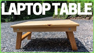 Building a Wood Laptop Table  Stand  Desk Quick DIY Project [upl. by Gnanmos]