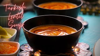 HOW TO MAKE TURKISH RED LENTIL SOUP  Easy Turkish Red Lentil Soup Recip with PAPRIKA OIL [upl. by Aleahcim956]