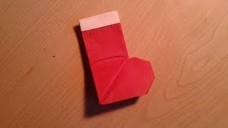 Origami Christmas StockingSanta Boot  Easy Tutorial [upl. by Nnylacissej]