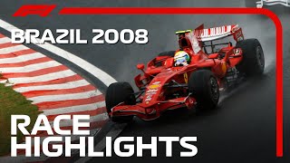 Lewis Hamilton Wins First World Title  2008 Brazilian Grand Prix  Race Highlights [upl. by Ahsinom872]