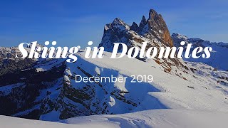 Skiing in Dolomites 2019  Sella Ronda Val Gardena Marmolada GoPro74K [upl. by Nauqes]