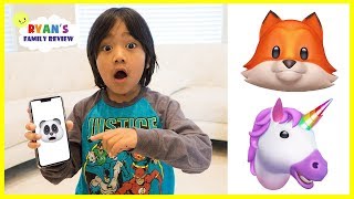 Funny Iphone X animojis with Ryans Family Review [upl. by Worra]