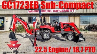 Massey Ferguson GC1723EB SubCompact Tractor Loader Backhoe 225 Engine 187 PTO HP [upl. by Eniluqaj300]