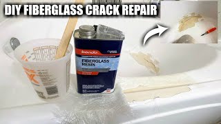 How to Repair a Fiberglass Crack in a Bathtub  DIY Fiberglass Bathtub Crack Repair  STEP BY STEP [upl. by Sirapal]