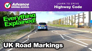 Understanding UK Road Markings  Learn to drive Highway Code [upl. by Alexi]