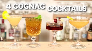 4 COGNAC Cocktails  Cocktail Recipes [upl. by Uund854]