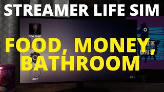 STREAMER LIFE SIMULATOR  WALKTHROUGH  How to get Food and Money  New player guide Tutorial [upl. by Jamieson]