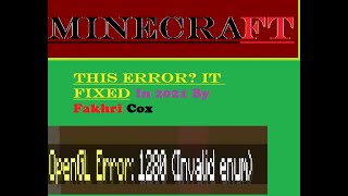 OpenGL Error1280 Invalid enum fix in 2021 Minecraft TLauncher Fakhri Cox [upl. by Hsinam]