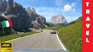 Driving in Italy 6 Gardena Pass amp Sella Pass Corvara  Canazei 4K 60fps [upl. by Henderson]