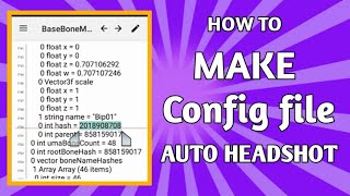 HOW TO MAKE AUTO HEADSHOT CONFIC FILE 📁 [upl. by Dnomaid]