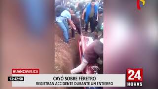 Hombre cae sobre ataúd en pleno entierro en Huancavelica [upl. by Duquette]