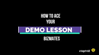 HOW TO ACE YOUR ONLINE TEACHING DEMO LESSON  Bizmates [upl. by Aiekram]