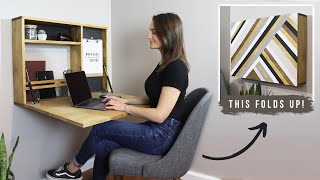 How To Build A Fold Down Wall Desk  DIY Murphy Desk [upl. by Oramug]