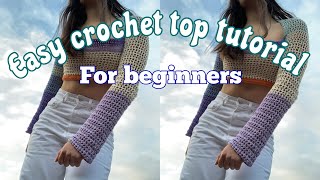 SUPER EASY CROCHET TOP FOR BEGINNERS [upl. by Barhos]