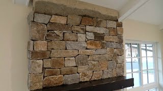 How to Install Stone Veneer Fireplace Surround [upl. by Benedikt]