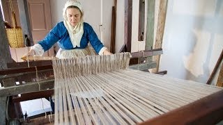 Weaving on Mount Vernons 18th Century Loom [upl. by Donatelli]