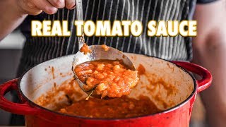 Proper Tomato Sauce Using Fresh Tomatoes 3 ingredients [upl. by Kyred400]