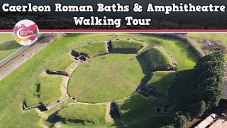 CAERLEON ROMAN BATHS amp AMPHITHEATRE WALES  Walking Tour  Pinned on Places [upl. by Ainivad]