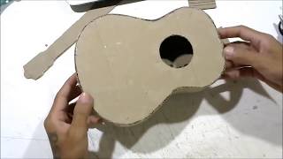 How to make an Acoustic Guitar from cardboard [upl. by Drais]