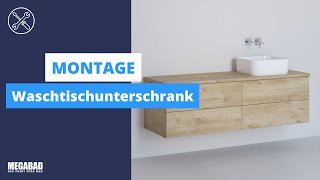 Architekt Waschtischunterschrank  Montage  Megabad [upl. by Ratha]