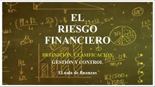 EL RIESGO FINANCIERO Definición clasificación gestión y control [upl. by Fleischer]