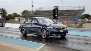 2019 BMW 330i Vs 2020 BMW M340i At the Drag Strip — Carscom [upl. by Baniez675]