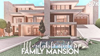 Affordable Modern Family Mansion  Bloxburg Build [upl. by Ellenid]