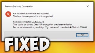 How to Fix Credssp Encryption Oracle Remediation Error  Remote Desktop Connection [upl. by Edsel]