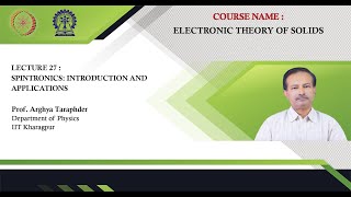 Lecture 27 Spintronics Introduction and Applications [upl. by Mialliw345]