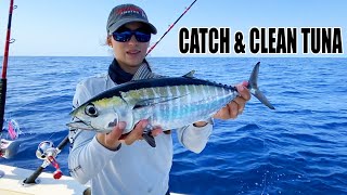 CATCH amp CLEAN TUNA 🍣🎣 How to catch Blackfin Tuna  Gale Force Twins [upl. by Keverne]