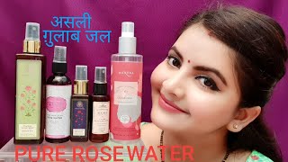 My favorite 5 pure rose water review  असली ग़ुलाब जल [upl. by Ellon]