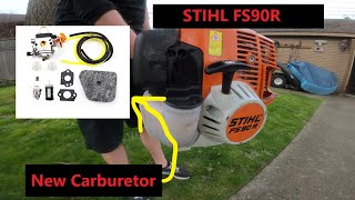 Stihl FS90 R carb replacment [upl. by Arekahs]