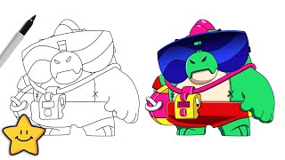 How To Draw Buzz 🦖😎  Brawl Stars  New Brawler  Step By Step  Tutorial [upl. by Catriona]