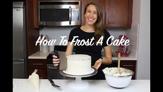 How To Frost A Cake  A Beginners Guide  CHELSWEETS [upl. by Gerick]