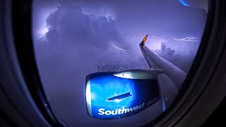 4K Flying Through Thunderstorm  Takeoff St Louis Southwest 737800 N8575Z STLTUL Description [upl. by Agace]