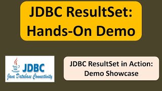 JDBC ResultSet HandsOn Demo [upl. by Noeht]