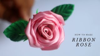 DIY Ribbon Rose  How To Make Ribbon Flowers [upl. by Lissy826]