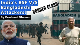 Sudden Clash at India Bangladesh Border  Indias BSF vs Bangladeshi Attackers [upl. by Olim870]