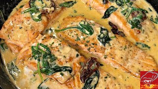 Creamy Tuscan Salmon Recipe  Creamy Salmon Recipe [upl. by Krid303]