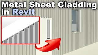 Metal Sheet Cladding in Revit Tutorial [upl. by Dory161]