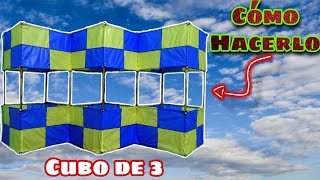 Cómo Hacer un IMPRESIONANTE Papalote Triple Cubo Parte 12 [upl. by Rhtaeh]