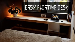 DIY Floating Desk  EASY Affordable Home Office [upl. by Gonnella]