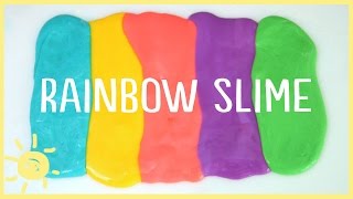 DIY  How to Make Slime WITHOUT Borax Rainbow Slime [upl. by Arded]