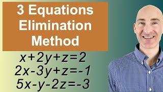 Solving Systems of 3 Equations Elimination [upl. by Arimihc]