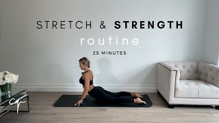 Full Body Stretch and Strength Routine  Increase Flexibility  25 Mins [upl. by Annaynek]