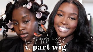 How I Apply amp Style a VPart Wig  Quick amp Easy  Beginner Friendly [upl. by Retxab]