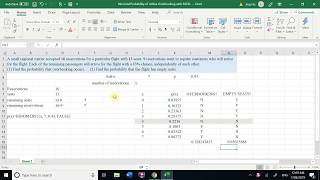 Binomial Probability of Airline Overbooking with EXCEL [upl. by Notlef]